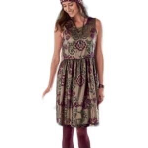 Sundance Sheer Mesh Layered Embroidered Holiday Event Party Knee Length Dress 10